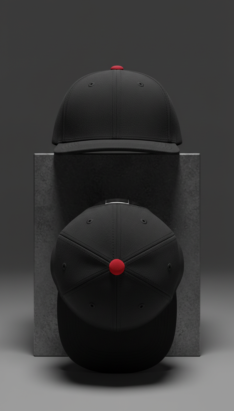 Matte Black Snapback with Steel Silver Accents