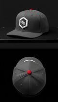 Graphite Gray Fitted Cap with White Logo