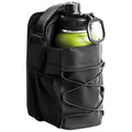Black magnetic gym bottle bag on a white background.
